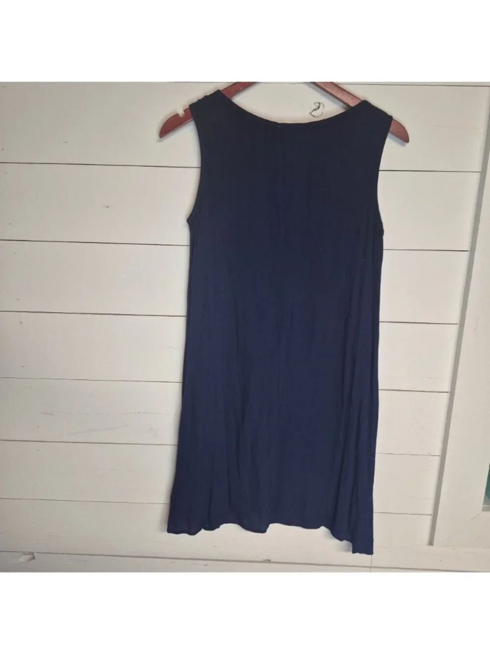 Naif Women's Sleeveless Navy Dress With Crochet Lace Detail - Picture 4 of 5